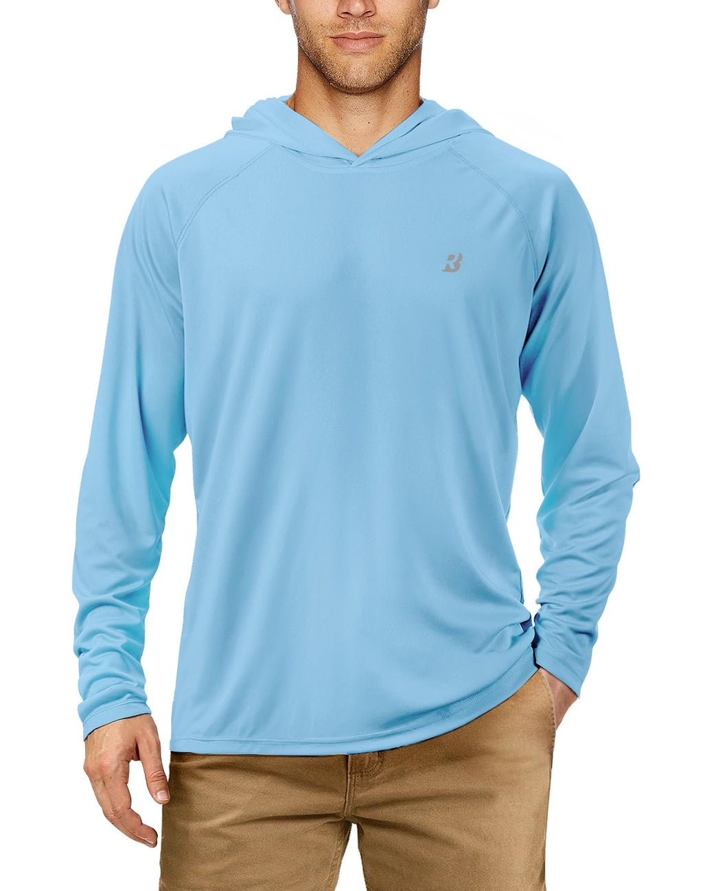 Roadbox UPF 50+ Fishing Shirts for Men Long Sleeve Sun Protection Lightweight Outdoor UV Hiking Shirts