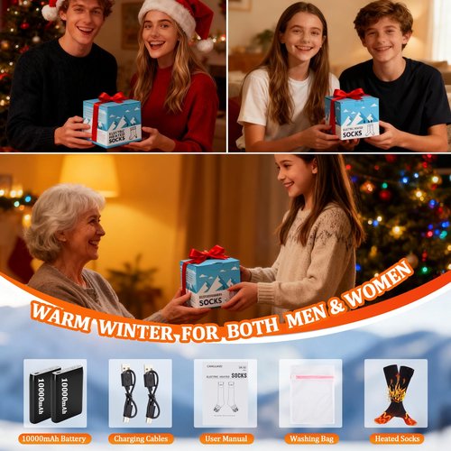 CAMULAND Heated Socks with Smart App Control & 10000mAh Battery (Size M)