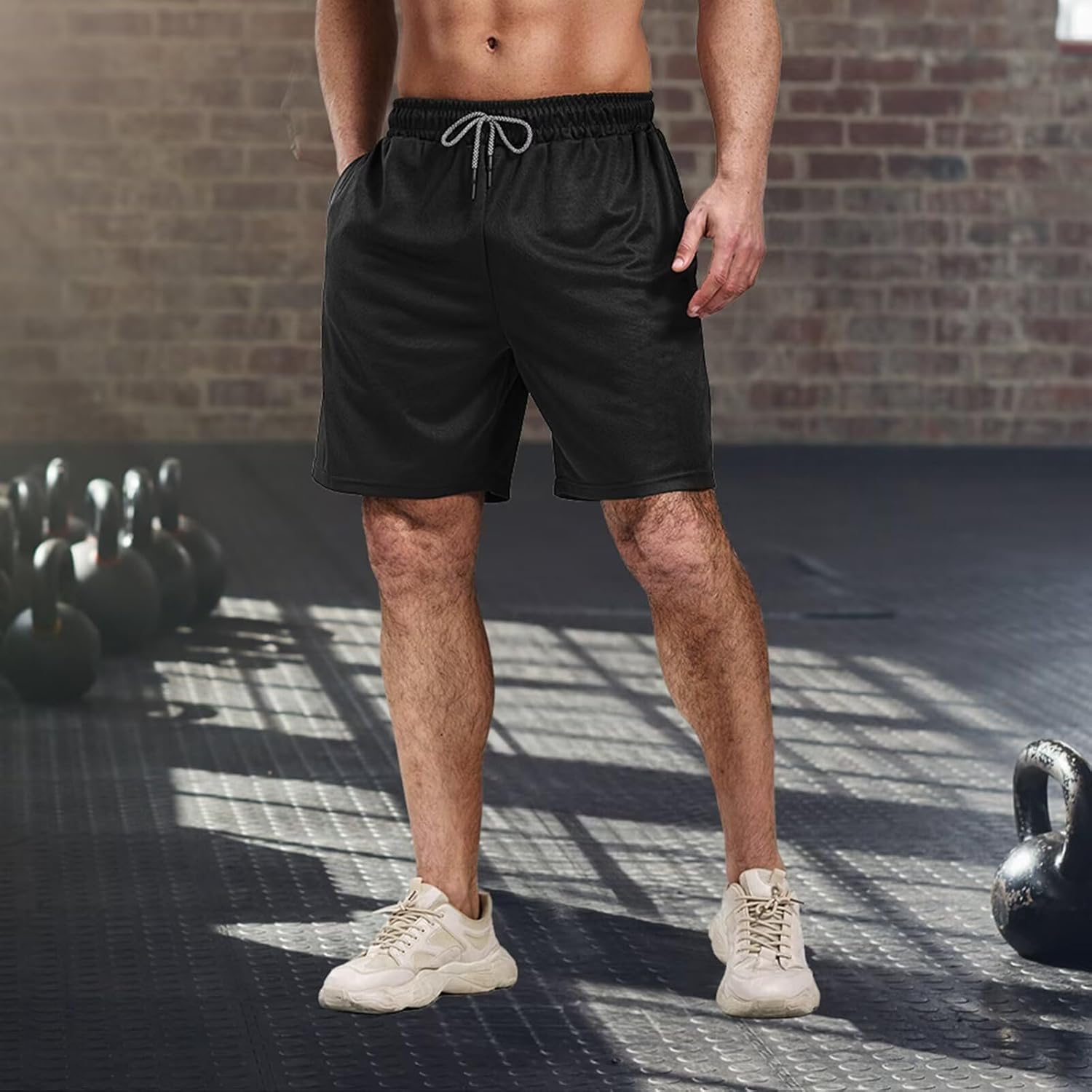 Skiennix Men's Athletic Running Shorts - 7-Inch Dry Fit & Mesh Workout Shorts with Pockets | 5 Pack
