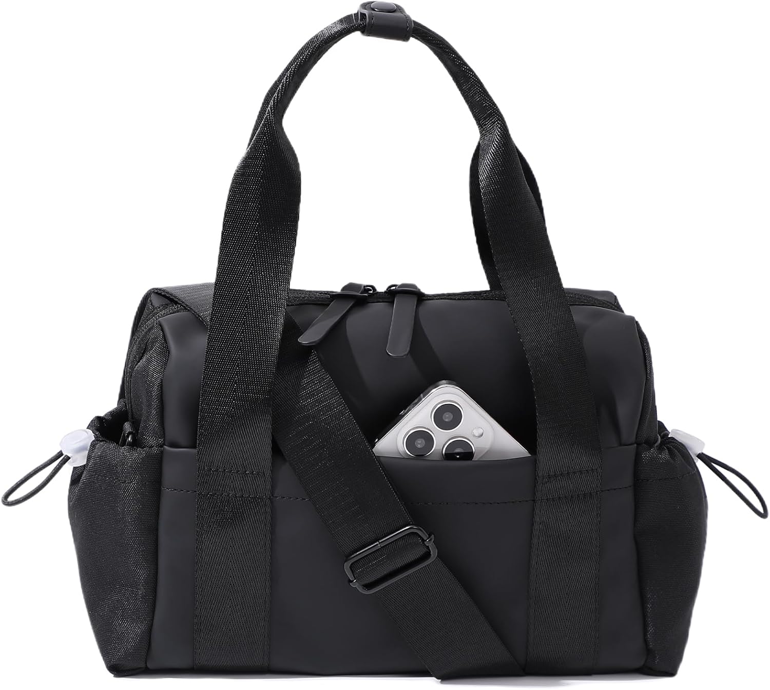 Skiennix Mini Gym Bag for Women - Stylish Crossbody Duffle with Wet Compartment | Black