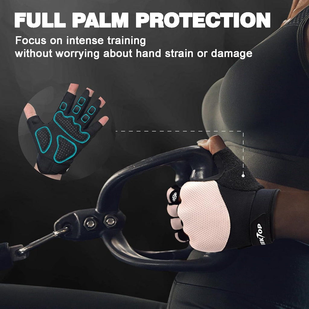 Seektop Workout Gloves - Breathable Weight Lifting Gloves with Full Palm Protection | Excellent Grip for Fitness