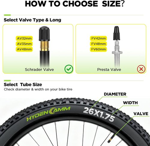Bike Tube 2 Pack by [Brand Name] - 20/26x1.75/2.125 Butyl Inner Tubes with 35mm Schrader Valve | Includes 2 Levers