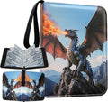 Deluxe Charizard Trading Card Binder - 9-Pocket Side-Loading Zipper Album with 50 Sleeves | Holds 900 Sleeved Cards