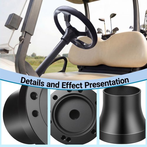 Mixopoly Golf Cart Steering Wheel Hub Adapter fits Yamaha G2-G29 Drive/Drive2 Model, Black and Anti-Rust