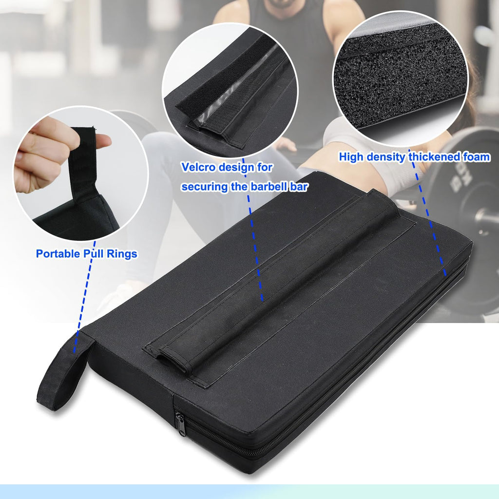 Skiennix Square Hip Thrust Pad - Extra Thick Firm Barbell Pad for Glute Bridges | Non-Slip Heavy Duty Support for Home Gym