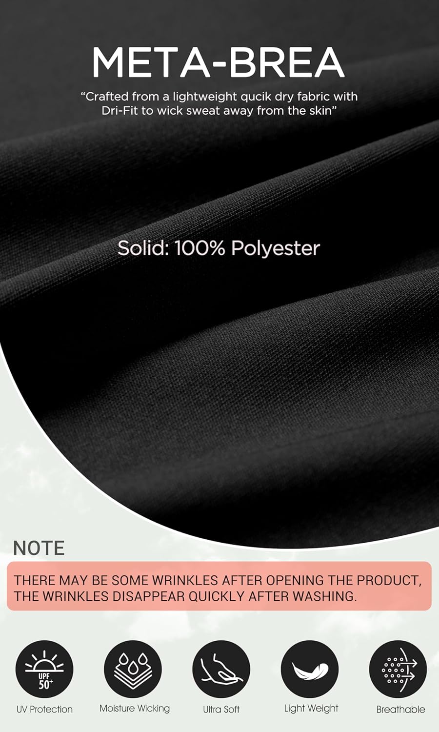 ODODOS Men's Quick Dry Long Sleeve Shirts - UPF 50+ Sun Protection Athletic Tops for Fishing & Workouts