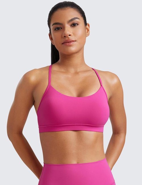 CRZ YOGA Y-Back Sports Bra for Women - Padded Low Impact Workout Top in Butterluxe Fabric