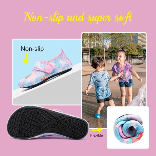 HIITAVE Kids Water Shoes - Non-Slip Aqua Socks for Boys & Girls | Quick Dry & Barefoot Comfort
