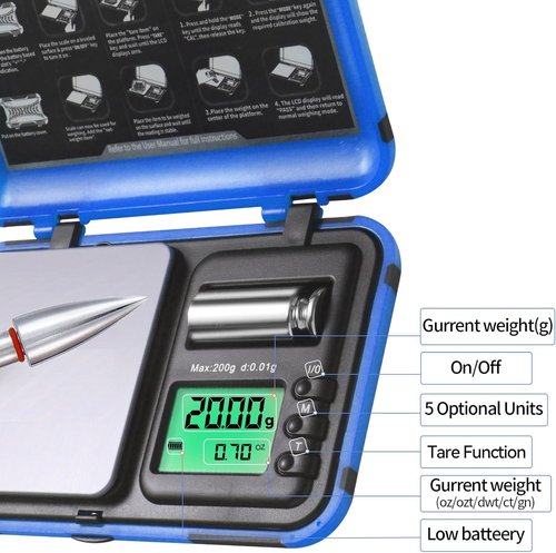 Archery Scale - Dual Unit HD Display LCD Digital Pocket Arrow Scale | 200g x 0.01g Precision