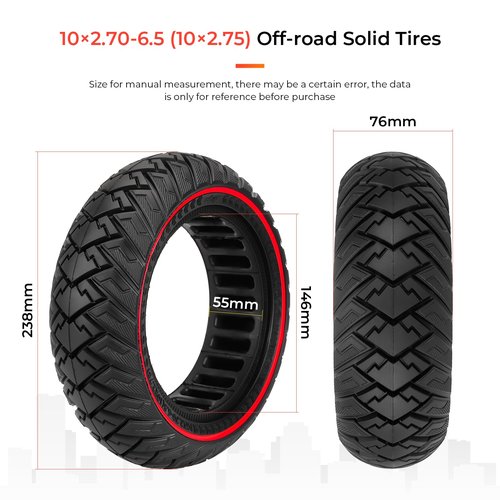 LUCK4U 1PCS Scooter Solid Tire 10 Inch 10x2.7-6.5 Electric Scooter Wheels Replacement 70/65-6.5 Tire for Hover-1 Alpha evercross H5 Emove Cruise hiboy max3 Kugoo M4 Pro Zero 10x Dualtron
