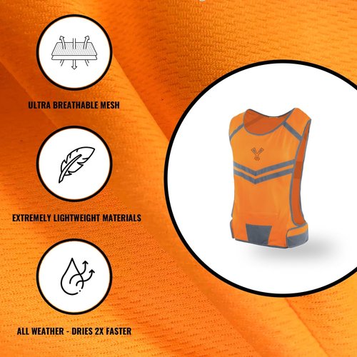 247 Viz Running Reflective Vest with Inside Pocket and 2 Bands, High Visibility Reflective Running Gear Safety Vest Straps for Men Women Kids for Night Running Walking Cycling