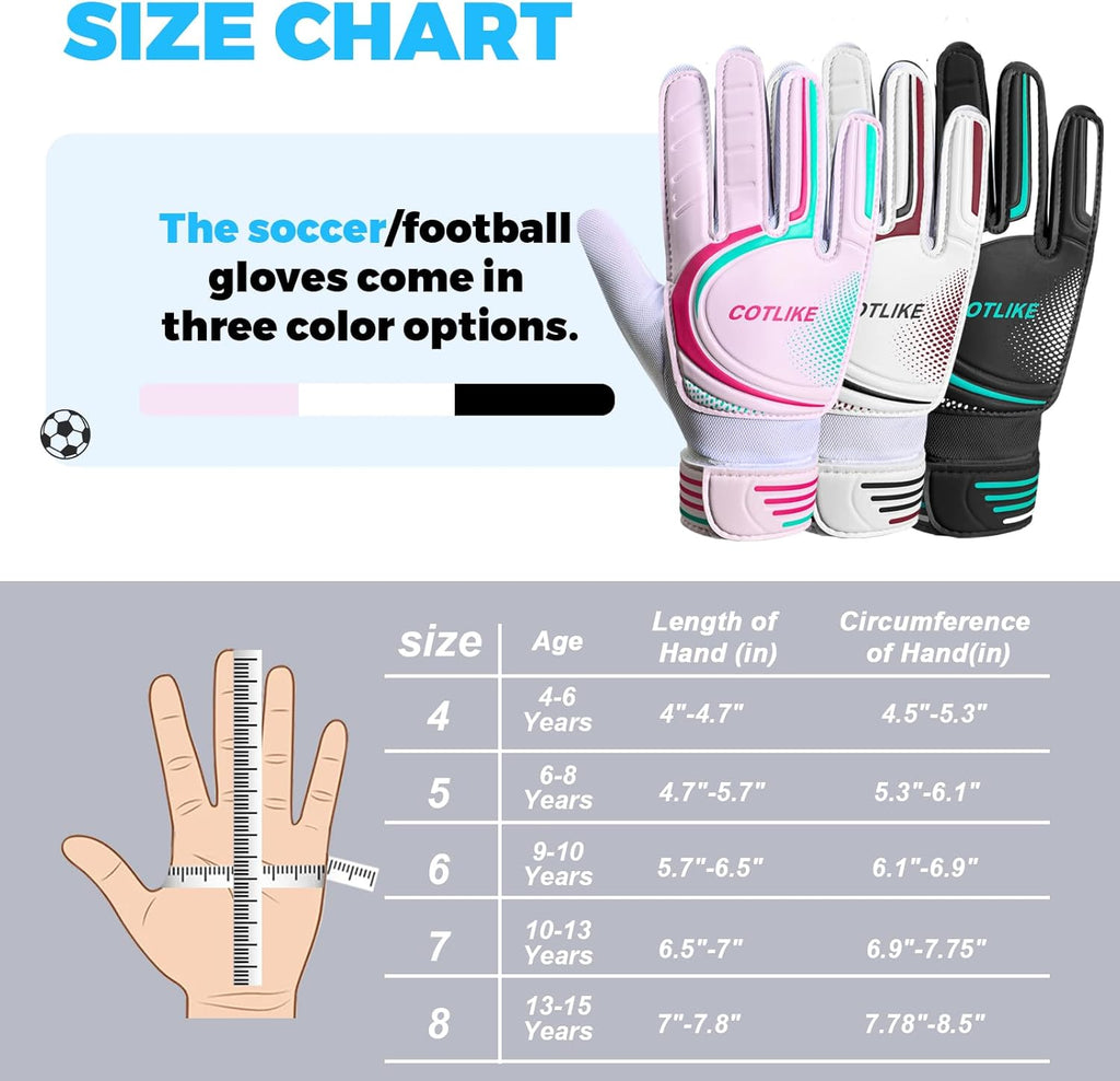 Skiennix Soccer Goalie Gloves - Youth Goalkeeper Gloves for Kids 8-12 | Strong Grip, 100% Latex, Breathable Design