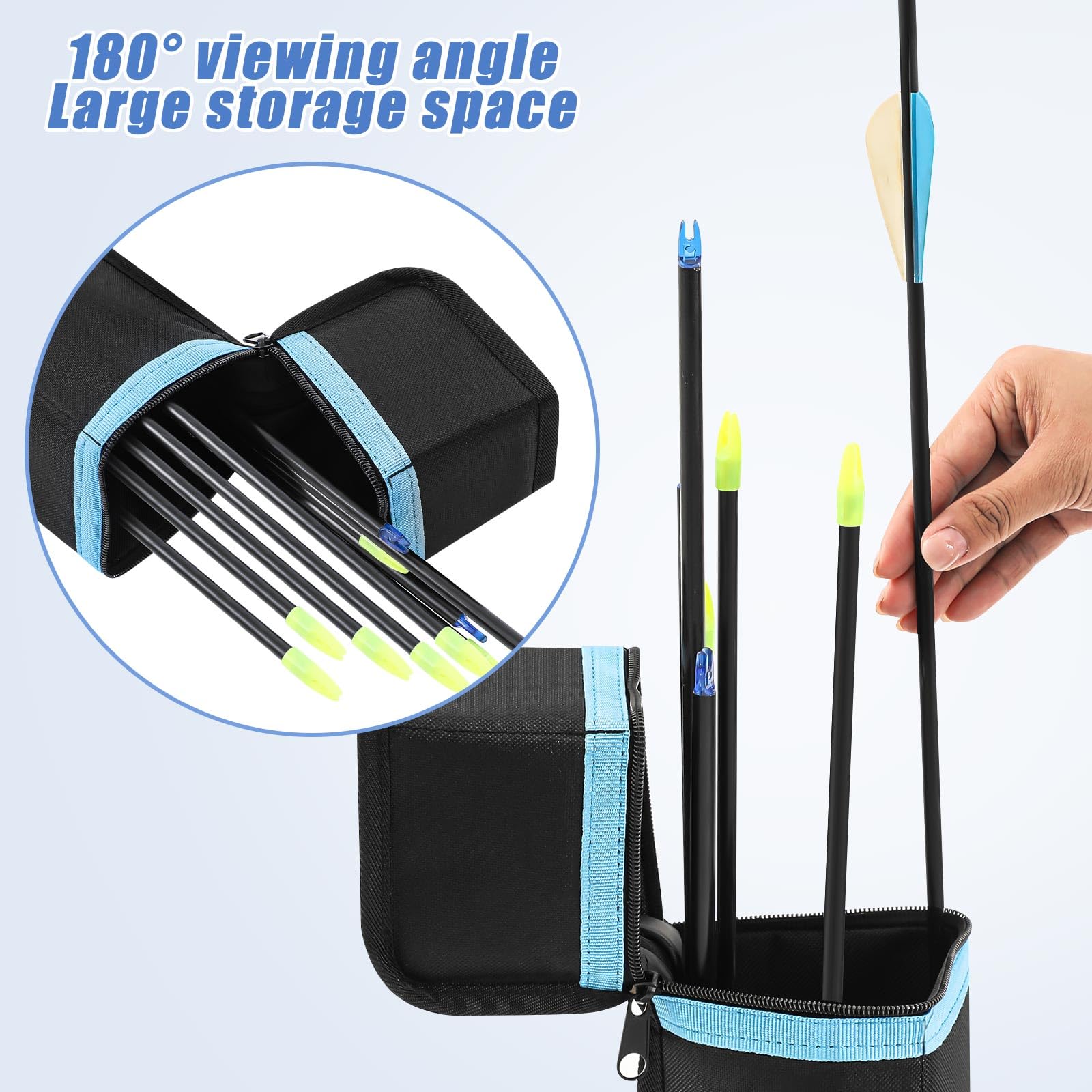 Sunnymove Arrow Case Archery 33'' Portable Soft Bow Case Compact Black Arrow Storage Quiver Oxford Cloth Box for Outdoor Hunting Target Shooting Bag Shooting Practice