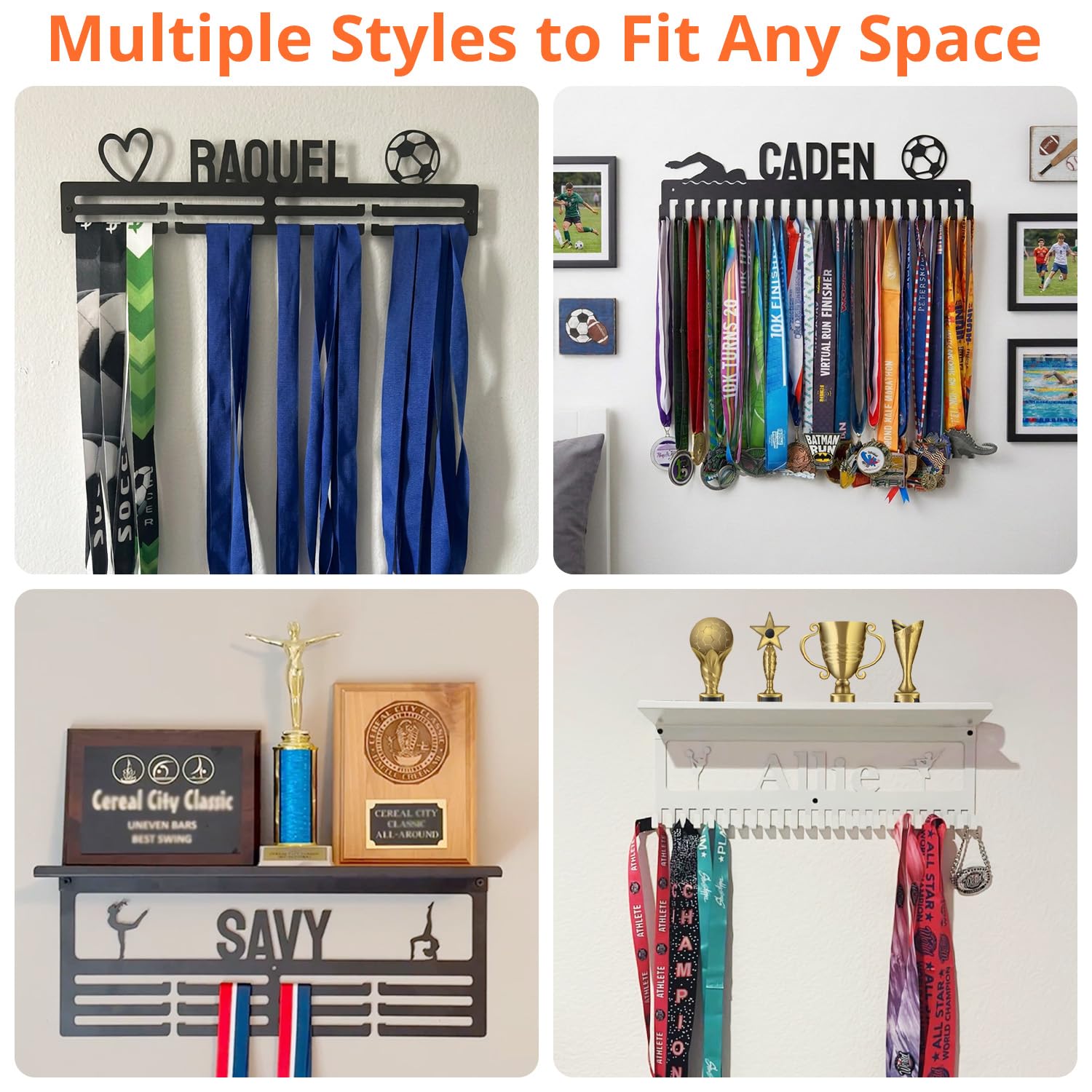 Tegik Personalized Medal Hanger Display, Custom Medal Holder for Awards and Trophies, Easy to Install with Mount Kit