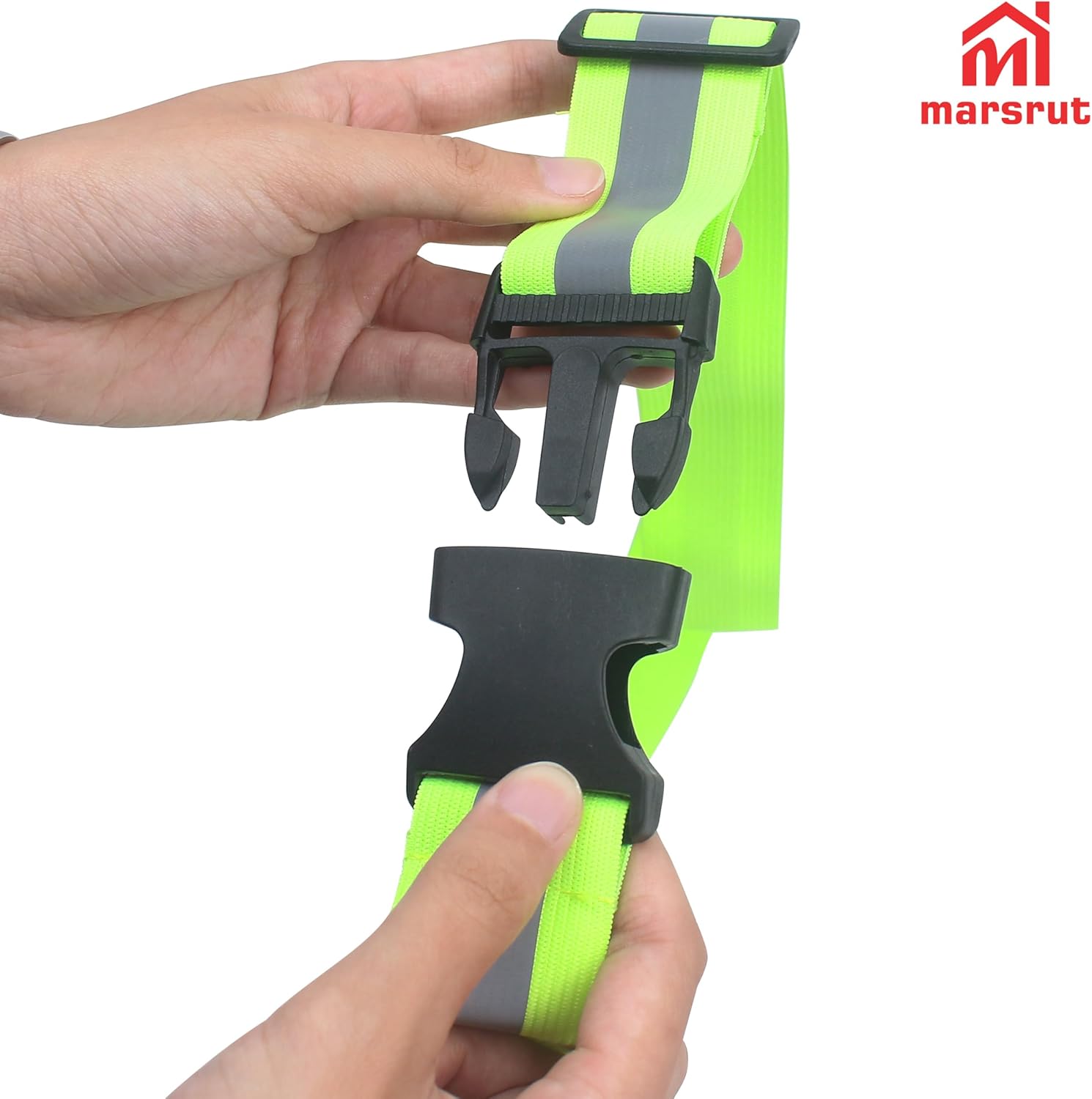 PT Glow Reflective Belt | 5-Piece Running Sash Set for Night Safety - Adjustable & Lightweight, 1 Black, 2 Orange, 2 Green