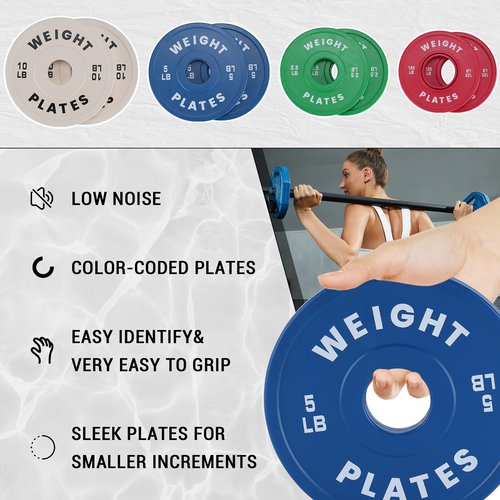Kselythan 2" Rubber Bumper Weight Plates (Pairs/Single 1.25-55 Lbs) - Change Weight Plates Set 2 in Colored Fractional Weight Plates for Weightlifting,Home Gym Strength Training