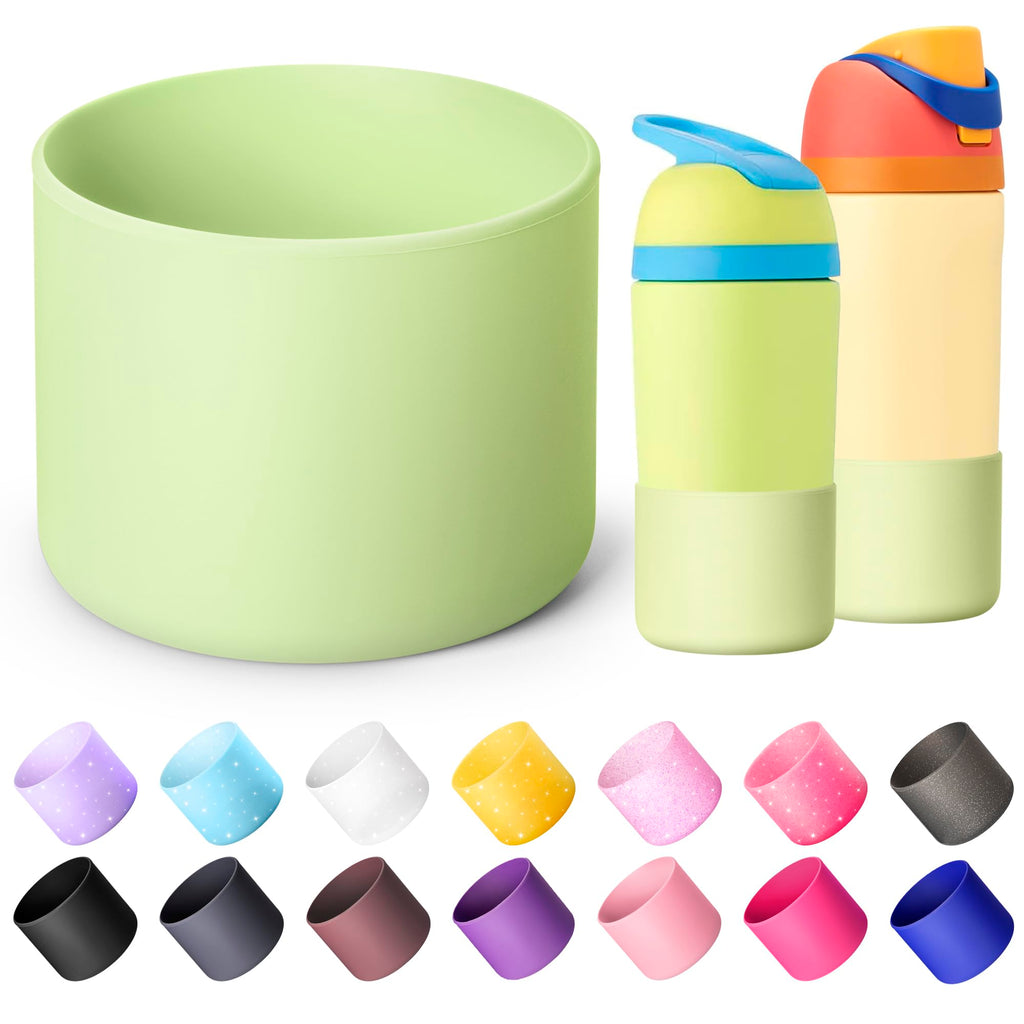 Diumepo Silicone Water Bottle Boot for Owala 14/16oz, Anti-Slip Protective Sleeve Bottom Bumper Protector for Owala 12 oz Tumbler, Flip 14 oz and FreeSip 16 oz Water Bottle (Green)