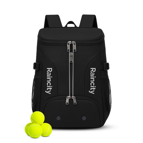Raincity Tennis Backpack for Women & Men, Lightweight Tennis Bag Holds 2 Rackets with Ventilated Shoe Compartment – Tennis Racket Bag for Court or Travel
