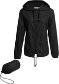 Avoogue Lightweight Waterproof Raincoat - Packable Hooded Windbreaker for Women