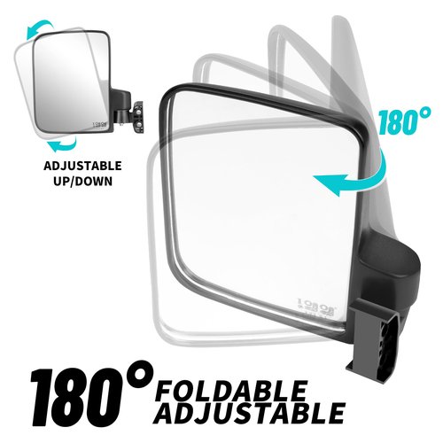 10L0L Golf Cart Rear Seat Kit Arm Rest Set with Cup Holder and Golf Cart Mirror, No-Drilling Side Rear View Mirror Compatible with EZGO Club Car Yamaha Golf Cart and Others