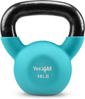 Yes4All Kettlebell - Neoprene Coated Cast Iron for Home Gym | 5-65 LB with Wide Grip Handle & Flat Bottom