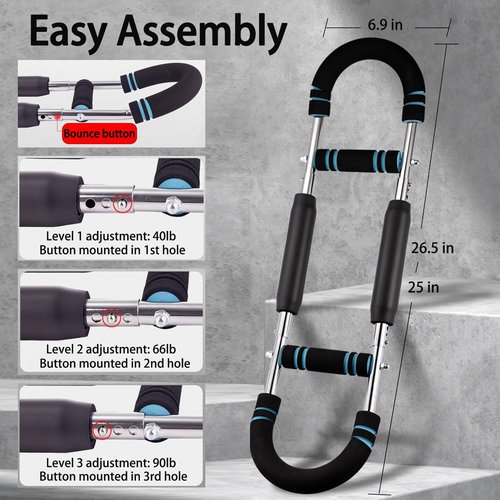 GZHLWRCV Twister Arm Trainer, 40-90lbs Adjustable Chest Workout Equipment, Compact Forearm Strengthener for Men & Women, Together Detachable Design for Fitness Anywhere (with Storage Bag)