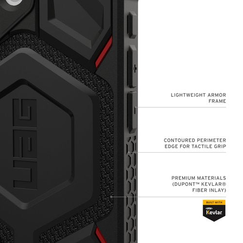 URBAN ARMOR GEAR UAG Designed for iPhone 17 Case Monarch Pro - Compatible with MagSafe Military Grade Protective Cover, Kevlar Black