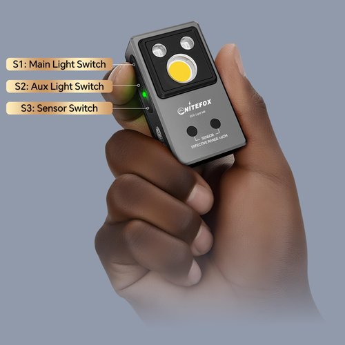 NITEFOX Clip-on Light EDC Flashlight Multi-purpose Clip light, 5 Light Sources White Red Blue RGB UV Lights All In One, Strong Clip Magnetic Sensor Hands Free for Outdoor Indoor Portable Lighting
