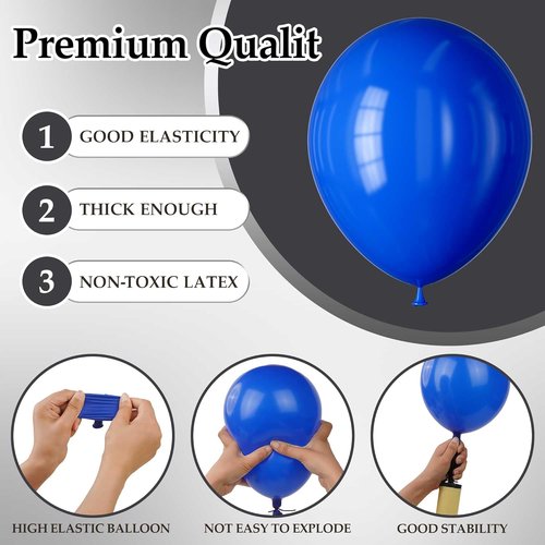 DECOCKRAT Blue Latex Balloons Kit - 110PCS 12'' Helium Balloons for DIY Parties & Celebrations