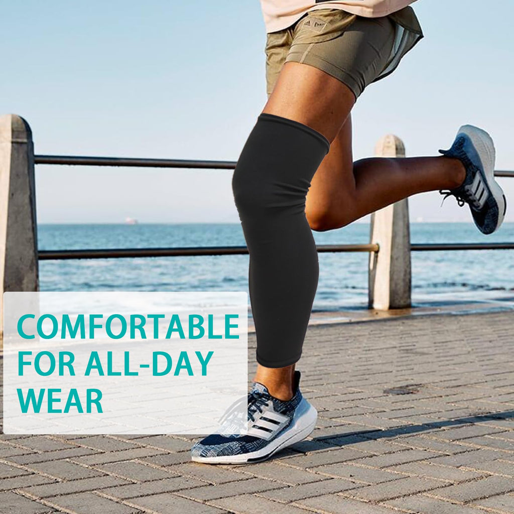 DOUKOM Knee Brace Undersleeve for Men & Women, Leg Undersleeve for Knee Brace Closed Patella Protects Skin from Abrasions and Irritations (L)