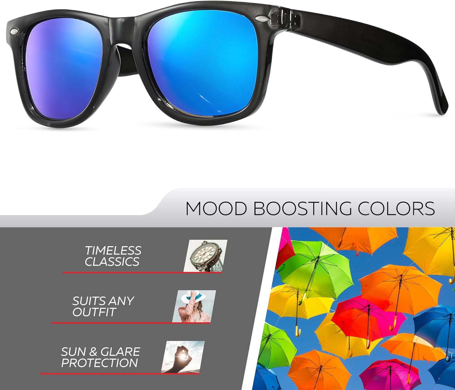 Skiennix Retro Rewind Sunglasses - Colorful Neon 80s Mirrored Frames for Men & Women