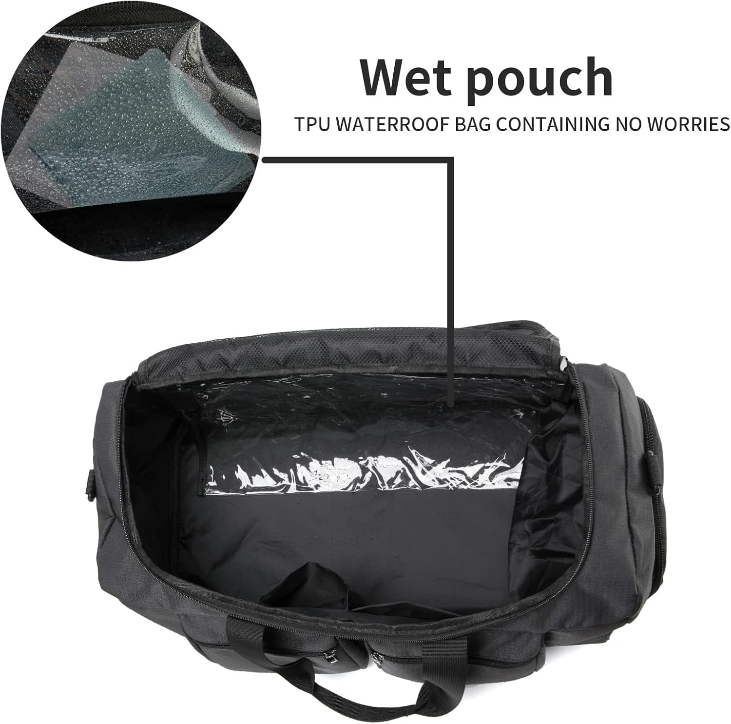 Seyfocnia Gym Duffle Bag - Versatile Travel Weekender with Wet Pocket & Shoe Compartment - Black