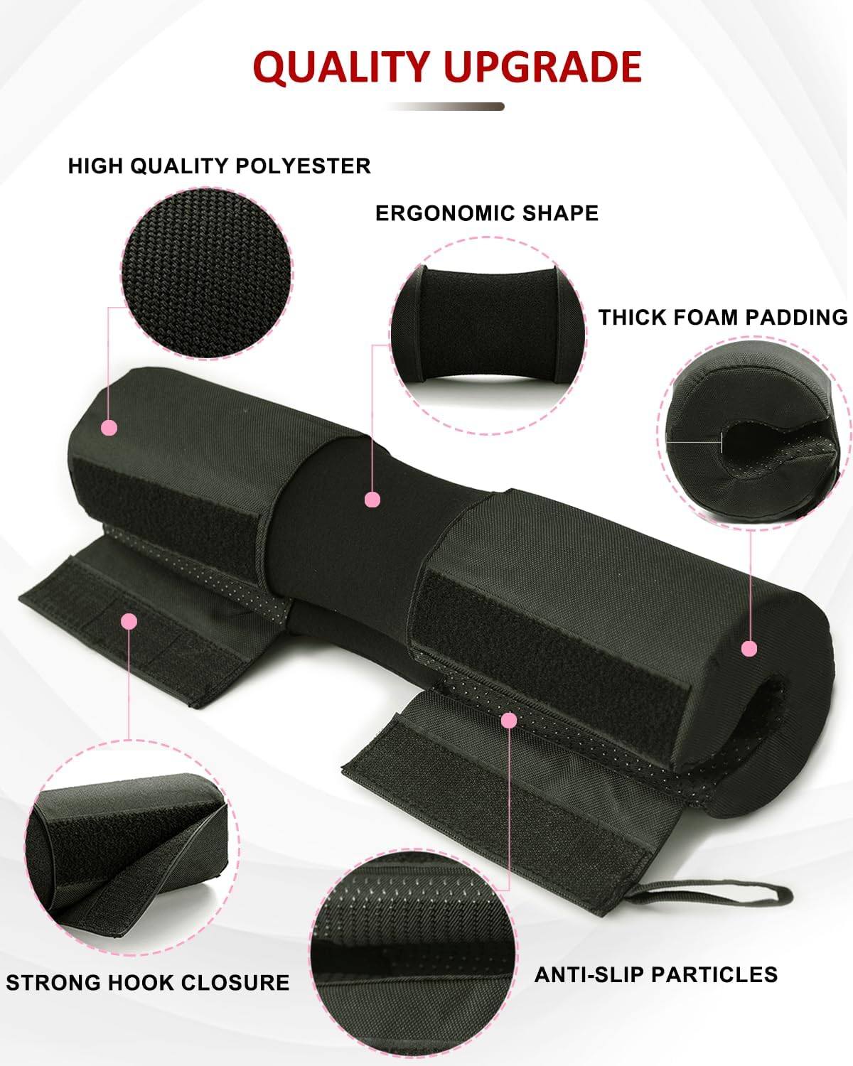 Skiennix Barbell Squat Pad - Thick Foam Anti-Slip Cushion for Squats & Lunges | Standard Weight Bar Pad