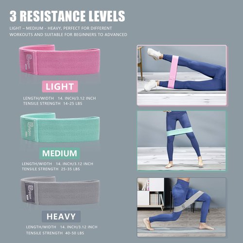 Polygon Resistance Bands and Booty Band. Natural Latex Elastic Bands for Stretching, Fitness. Non-Slip Fabric Bands for Legs and Butt, Glute & Hip Workout. Exercise Bands for Men & Women.