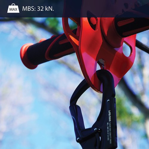 Snap Auto Locking Carabiner 32KN - Fusion Climb® Tudor - Professional Rock Climbing Carabiner - Heavy Duty Steel Clip - Snap Locking Carabiner for Climbing, Rappelling, D Shaped - UIAA ANSI Compliant