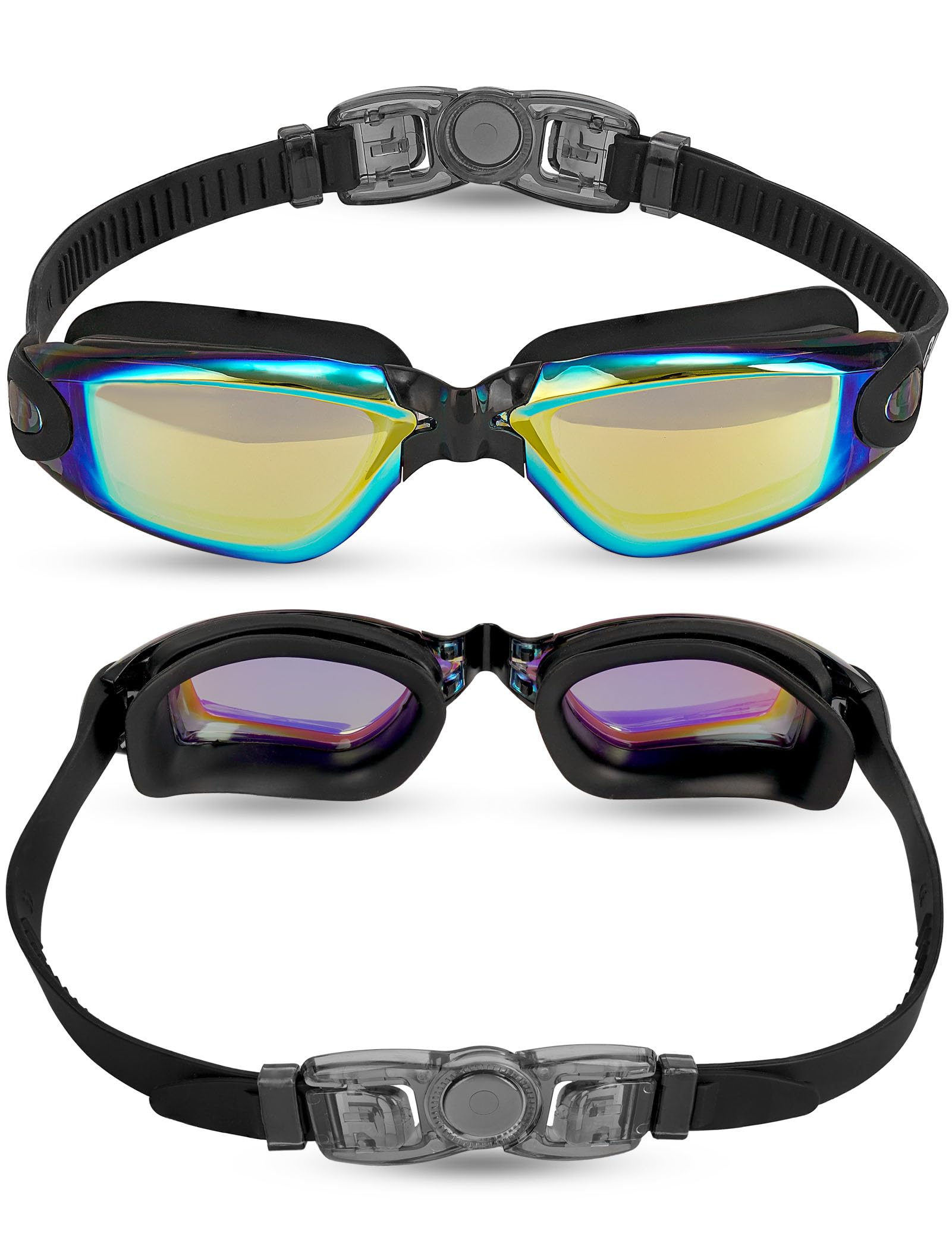 Careula Kids Swim Goggles, 2 Pack Swimming Goggles for Kids Anti-Fog UV Protection Goggles Child Boys Girls 3-8