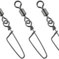 Dr.Fish 30 Pack Barrel Swivels, Stainless Steel Snap Crimps Lure Leader