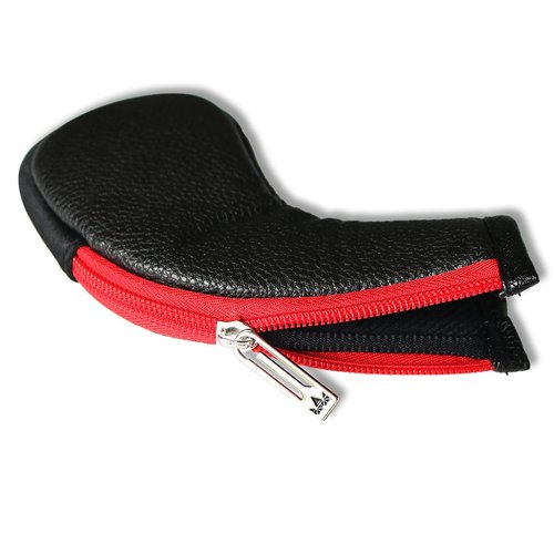 Craftsman Golf 11pcs /Set (4,5,6,7,8,9,A,S,P,L,X) Synthetic Leather Black with Red Edge Iron Head Cover Headcover Set for Callaway Ping Etc. with Zipper