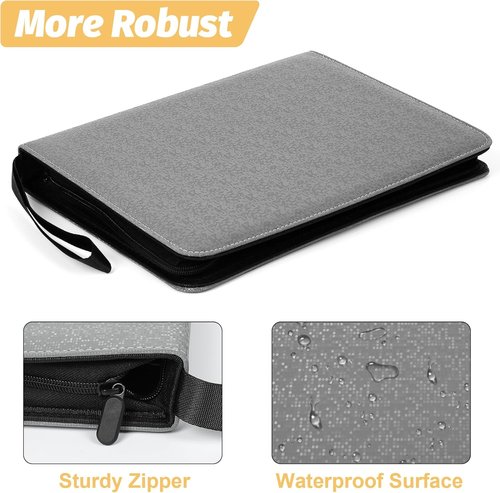 GERMUN 9 Pocket Card Binder - Premium Zip Trading Card Album for MTG, TCG, Sports Cards | 720 Double-Sided Pockets (Grey)