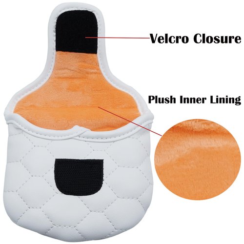 Gbourly Golf Club Stylish Mallet Putter Cover Easy Closure Heel Shafted PU Leather Headcover