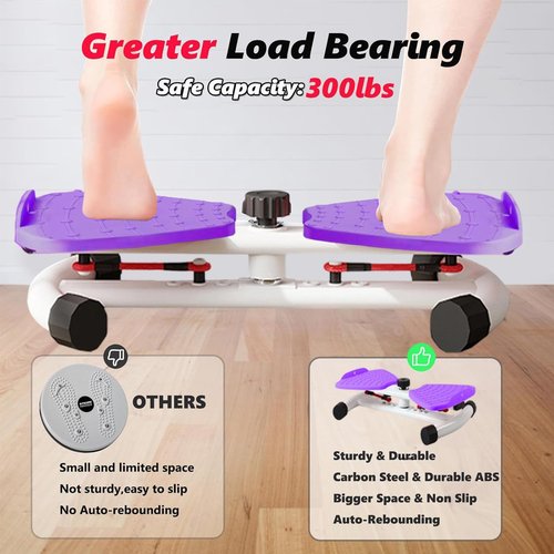 Wooa Waist Twisting Machine Exercise, Ab Twisting Board for Exercise, Adjustable Waist Twisting Board Exercise Machine with 300 lbs Weight Capacity