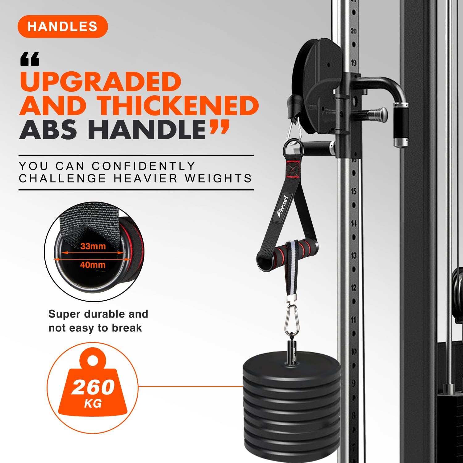 Skiennix Tricep Rope - Durable Cable Machine Attachment Set for Home Gym | LAT Pulldown Accessory