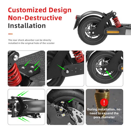 ulip Electric Scooter Rear Suspension Kit Shock Absorber Fender Taillight Accessories for Xiaomi Mi Scooter 3 MI3 Scooters (MI3)