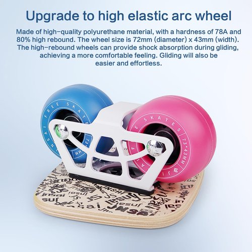 FreeSkates Portable Roller Road Drift Skates Plate, with Maple Deck Anti-Slip, Board Split Skateboard with PU Wheels High-end Bearings (Color Wheel)