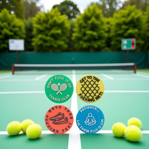 4 Pcs Spicy/Aggressive Reminder to Keep You On Your Tennis Game - Tennis Vibration Dampener, Tennis Racket Dampener, The Best Tennis Gift for Every Player and Team Tennis Vibration Dampeners