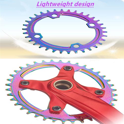 YBEKI 104BCD Chainring - CNC 7075-T6 Aluminum Narrow-Wide Round Chainwheel for MTB/Road Bikes (32-38T) | Compatible with Shimano/SRAM 8-11 Speed | Ultra-Light | Anti-Drop Design ﻿