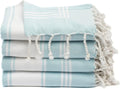 Skiennix Oversized Cotton Turkish Beach Towel - Quick Dry & Absorbent | Aqua Blue, 36"x72", 4 Pack