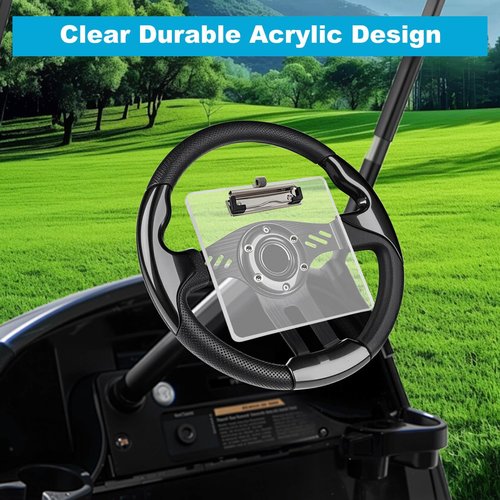 MOSNAI Golf Cart Steering Wheel Scorecard Holder with Pencil Holder & Clip Fit for Club Car DS & Precedent EZGO TXT & RXV Yamaha Golf Carts