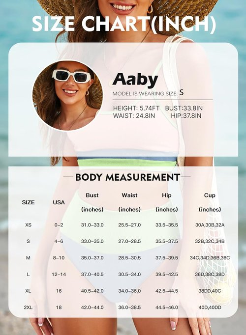 Herseas Womem 2 Piece High Waisted Bikini Sets Color Block Popular Swimsuits 2026 Summer Beach Swim Best Bathing Suits