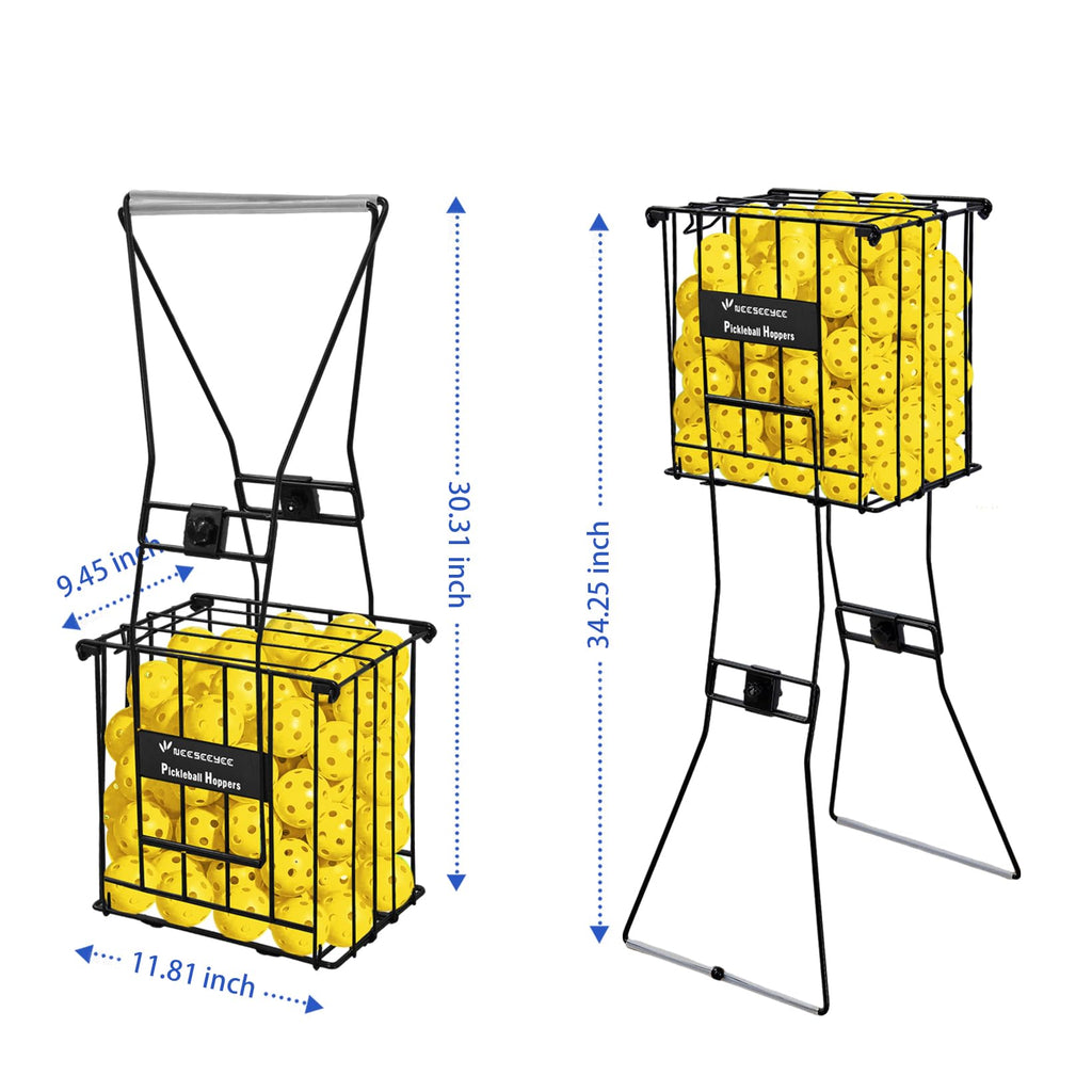 Pickleball Hopper Pickleball Picker Upper - Pickleball Retriever Basket Carrier Gatherer Picker Hopper Container for Picking and Storage Training Tool Holds 60 Pickleball